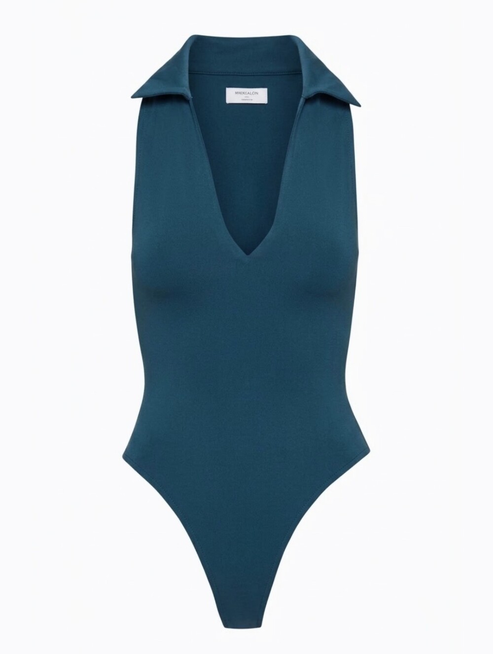 Babaton Aritzia Contour Collared Polo Bodysuit Blue Size Small Sleeveless Top